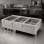 Thumbnail image #3 for Vollrath 3640471HD Three-Well Electric Drop-In Hot Food Well, Full-Size Pans, Insulated Wet Operation, Thermostatic Controls