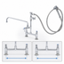 Thumbnail image #3 for T&S Brass B-0177 8-Inch Center Deck-Mount Add-On Mixing Faucet with 12-Inch Swing Nozzle and Spray Unit