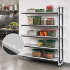 Thumbnail image #3 for Cambro Camshelving® Elements EXA213684S5480 5-Tier Solid Polymer Add-On Shelving Unit, 21" Deep x 36" Wide x 84" High, Gray