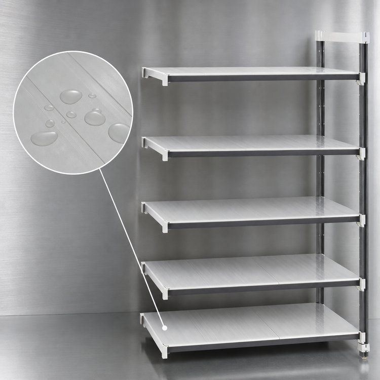 Product image #3 for Cambro Camshelving Elements XTRA 5-Tier Solid Stationary Add-On Shelving Unit, 21 x 72 x 84 Inches