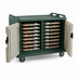 Thumbnail image #4 for Cambro Low-Profile Insulated 2-Compartment 20-Tray Meal Delivery Cart for 14 x 18 Trays, Granite Green
