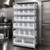 Thumbnail image #3 for Quantum Heavy-Duty Stationary Wire Shelving Unit with Clear Bins, 24 x 36 x 75 Inches