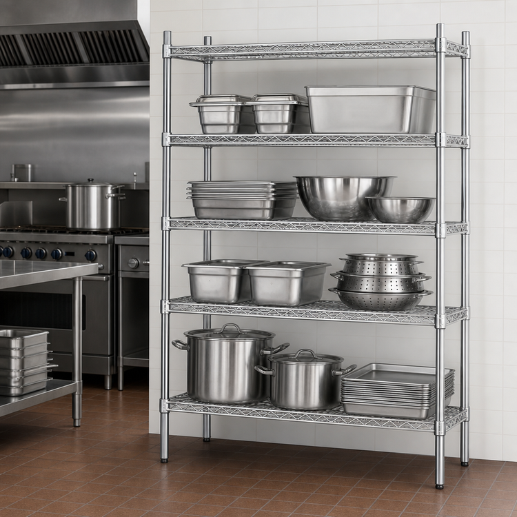 Product image #3 for Advance Tabco Special Value Heavy-Duty Chrome Plated Wire Shelf, 42 x 21 Inches