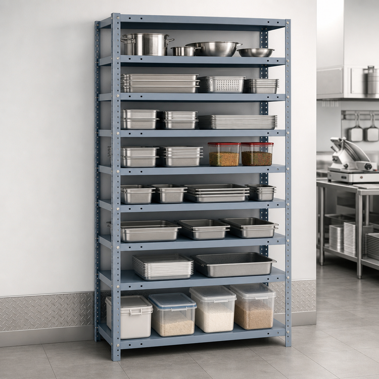 Product image #3 for Quantum Heavy-Duty Stationary Galvanized Wire Shelving Unit, 12 x 36 x 75 Inches, 13 Shelves, 400 lb. Per Shelf
