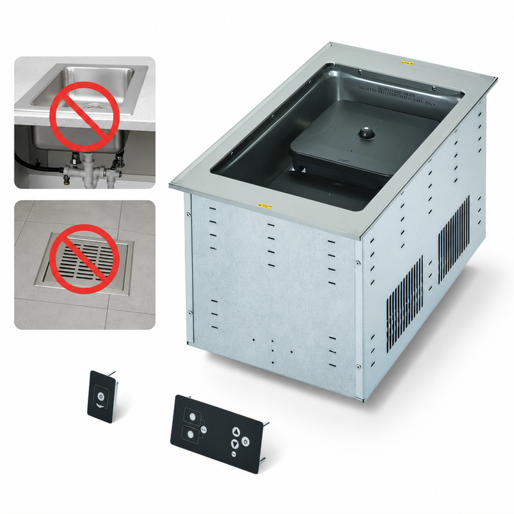 Product image #3 for Vollrath 1-Well Modular Induction Dry Well Hot Drop-In Food Well, 208-240V