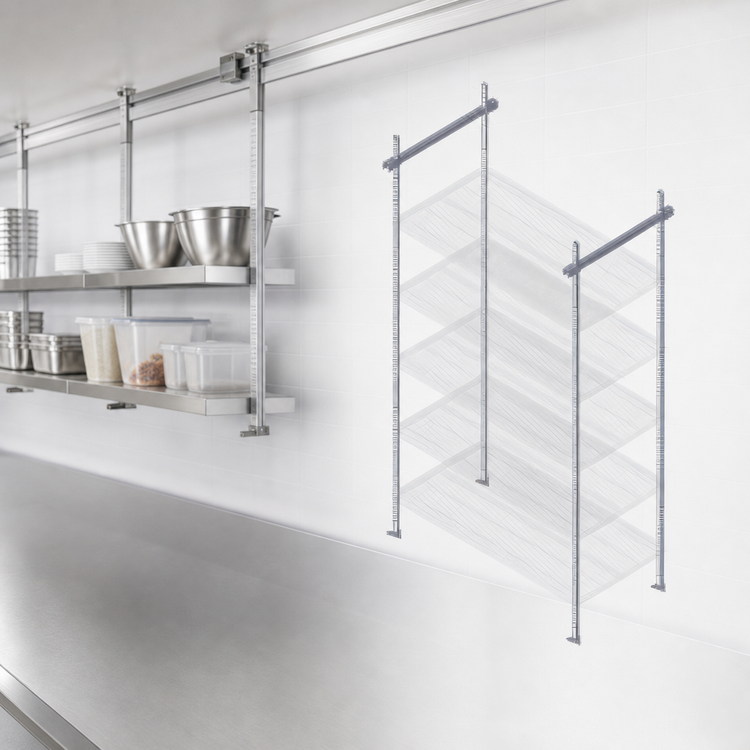 Product image #3 for Quantum 24-Inch Overhead Track Shelving Intermediate Kit with 86-Inch Posts