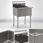 Thumbnail image #3 for Eagle Group 1818-1-16/4 Floor-Mount 1-Compartment Utility Sink, 18 x 18 Inch Bowl, No Drainboards, 16-Gauge 430 Stainless Steel