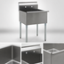 Thumbnail image #3 for Eagle Group Floor Model One-Compartment Utility Sink, 18 x 18 Inch Bowl, No Drainboards, 16-Gauge 430 Stainless Steel