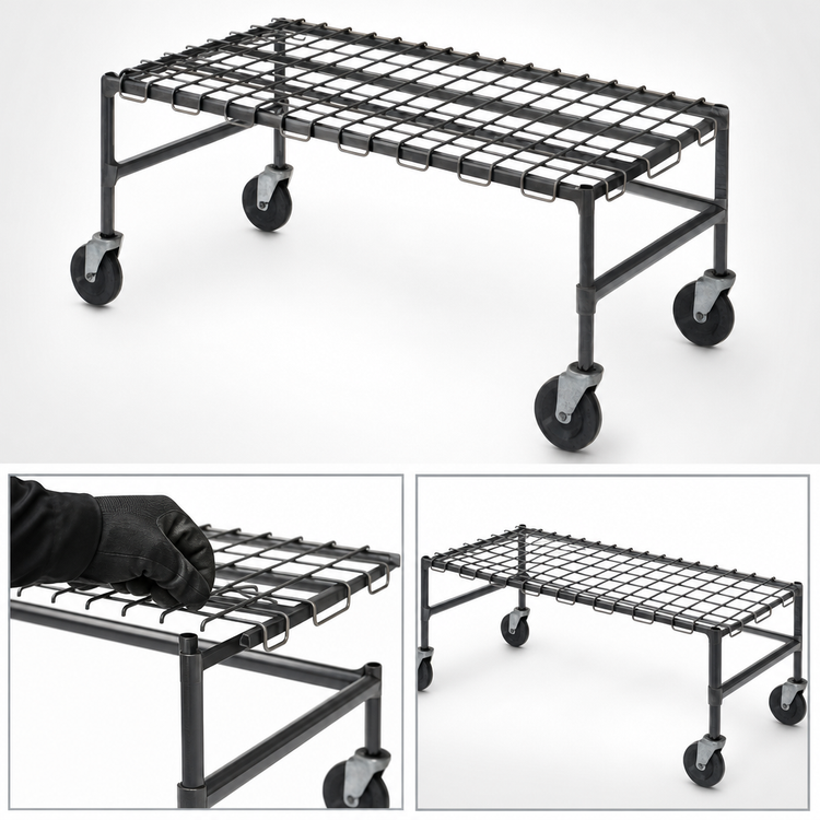 Product image #3 for EagleGard Mobile Wire Dunnage Rack with Removable Wire Assembly, 36 x 21 x 14 Inches, 800 lb. Capacity
