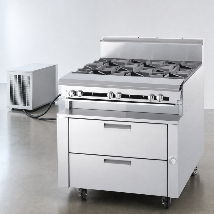 Product image #3 for Garland Polar Cuisine 60-Inch Low-Height Remote Freezer Base with 4 Drawers