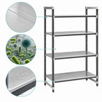 Thumbnail image #3 for Cambro Camshelving® Elements EXU213064S4480 4-Shelf Solid Stationary Polymer Shelving Unit, 30"W x 21"D x 64"H, Speckled Gray
