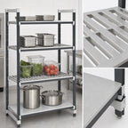 Thumbnail image #3 for Cambro Camshelving® Elements EXU186064VS4480 Stationary Polymer Shelving Unit, 4 Shelves (3 Vented, 1 Solid), 18W x 60L x 64H, Gray