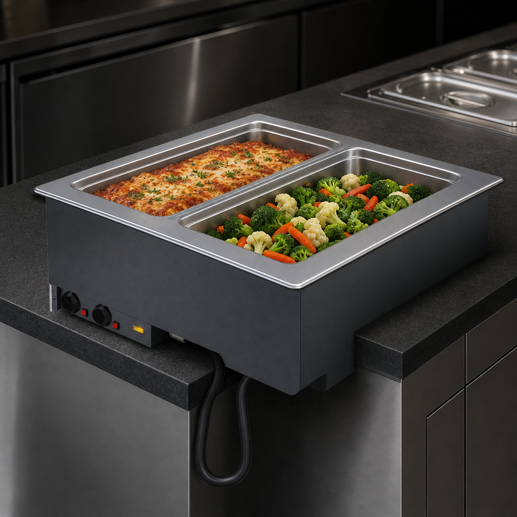 Product image #3 for Vollrath Two-Well Drop-In Electric Hot Food Well with Individual Thermostatic Controls, Wet Operation, 120V