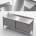 Thumbnail image #3 for John Boos 132-Inch x 30-Inch Cabinet Base Poly Top Work Table with Sliding Doors and 5-Inch Backsplash