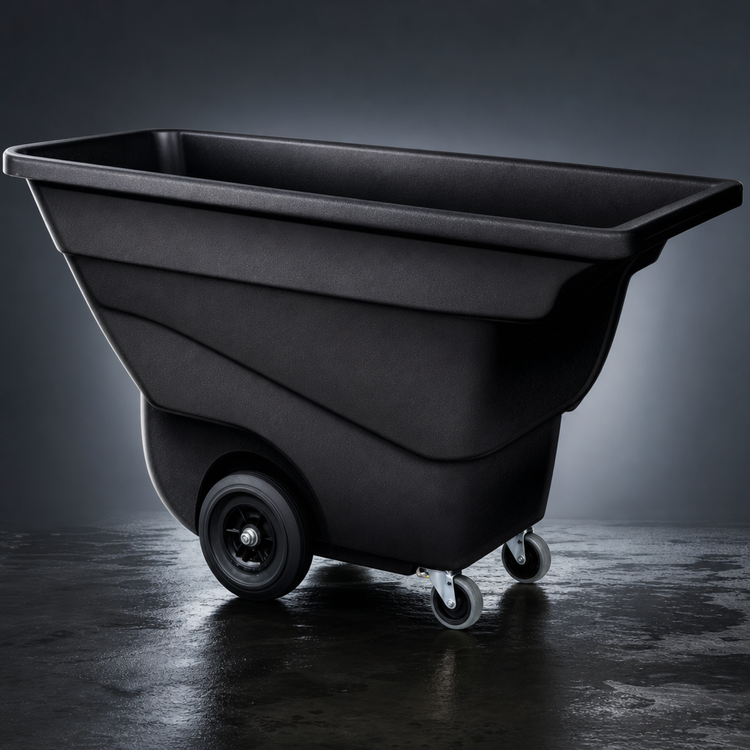 Product image #3 for Rubbermaid Commercial Structural Foam Tilt Truck Trash Cart, 1/2 Cubic Yard, 850 lb Capacity