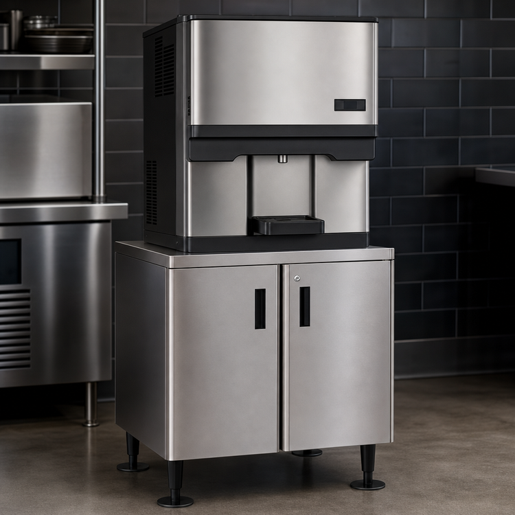 Product image #3 for Hoshizaki 30-Inch Stainless Steel Equipment Stand with Locking Cabinet Doors for DM-200B Icemaker/Dispenser