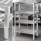Thumbnail image #3 for Channel Manufacturing Lifetime Tough DR2460-4 4-Shelf Aluminum Channel-Style Dunnage Shelving Rack, 60W x 24D x 64H