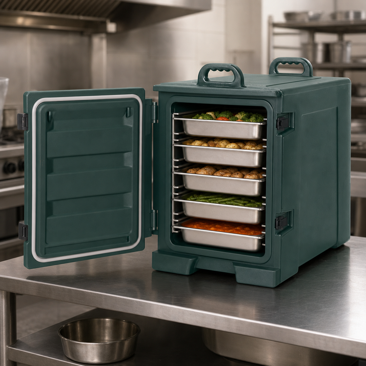Product image #4 for Cateraide Insulated End-Load Food Pan Carrier, Forest Green, Holds 5 Full-Size Pans