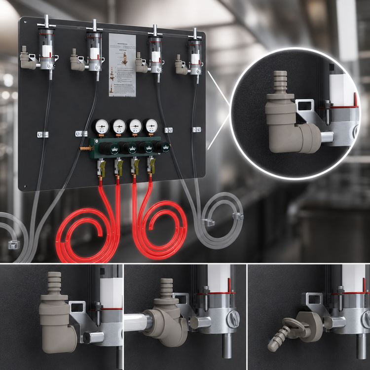 Product image #3 for Krowne MasterTap 4-Line Beer Regulator Panel with FOBs