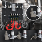 Thumbnail image #3 for Krowne KBP-F4 4-Line Beer Regulator Panel with FOBs, Wall-Mounted, Pre-Drilled