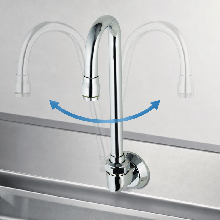 Product image #3 for T&S Brass Wall-Mounted Dummy Swivel Gooseneck Spout with Stream Regulator Outlet
