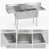 Thumbnail image #3 for BK Resources 96-Inch 3-Compartment Stainless Steel Sink with Left and Right 18-Inch Drainboards