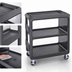 Thumbnail image #4 for Cambro Service Cart Pro Small Open-Side Bus Cart, 3 Shelves, Black
