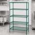 Thumbnail image #3 for Quantum 36 Inch x 30 Inch x 54 Inch Wire Shelving Starter Kit with 5 Shelves, Green Epoxy Antimicrobial Finish