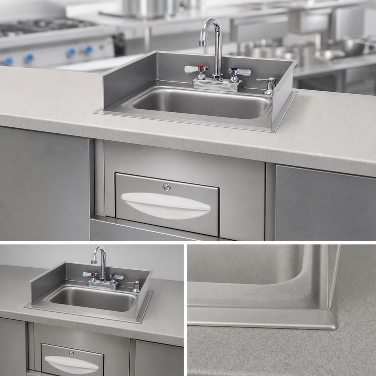 Product image #3 for Advance Tabco 7-PS-42A Recessed Countertop Hand Sink with Gooseneck Faucet, Soap & Paper Towel Dispensers