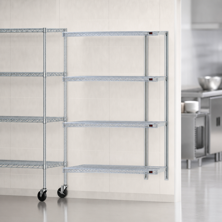 Product image #3 for EAGLEbrite QuadTruss 4-Tier Add-On Wire Shelving Unit, 48W x 21D x 74H, Zinc Finish