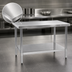 Thumbnail image #3 for Eagle Spec-Master Marine Series 72-Inch x 48-Inch 14-Gauge Stainless Steel Work Table with Adjustable Undershelf