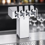 Thumbnail image #3 for Perlick Corporation 4006-4B 4-Faucet Countertop Tee Draft Beer Tower, Glycol-Cooled, Stainless Steel
