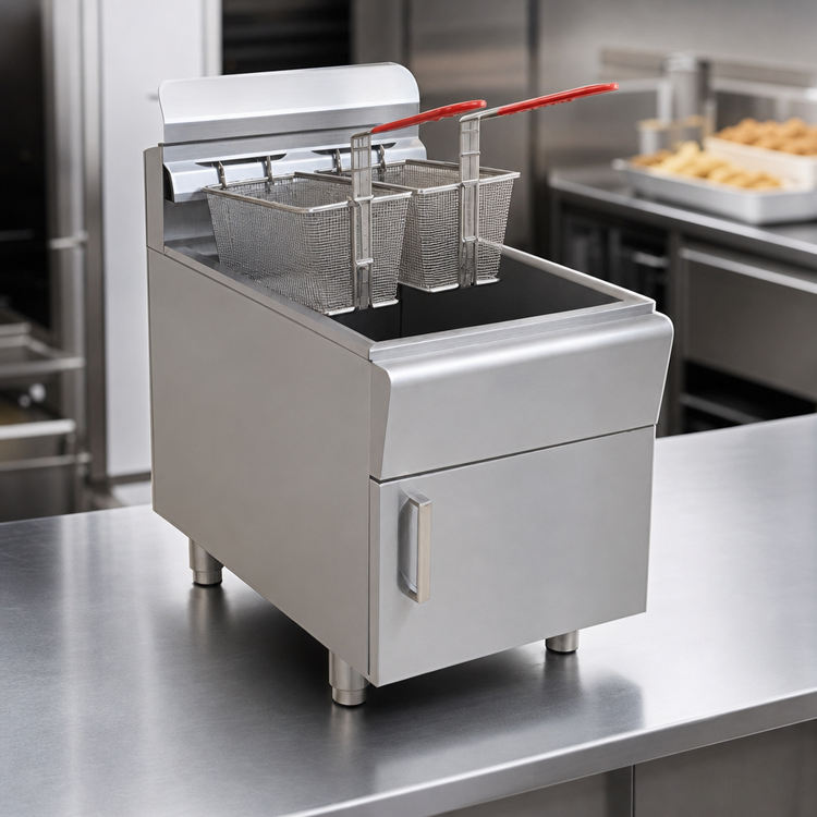 Product image #3 for RedHots Countertop Natural Gas Single Fry Pot Fryer, 30 lb Fat Capacity