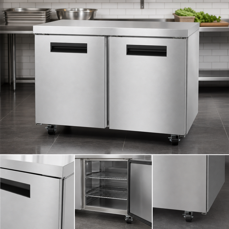 Product image #3 for Hoshizaki Steelheart UF48B 48-Inch Two-Section Undercounter Freezer, 13.66 Cu. Ft.