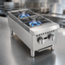 Thumbnail image #3 for Comstock-Castle 2 Burner Gas Countertop Hotplate, 12 Inch Wide, Stainless Steel, With Legs
