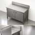 Thumbnail image #3 for John Boos Enclosed Base Work Table with Hinged Doors, 48-Inch Wide x 30-Inch Deep, 16-Gauge Stainless Steel Top, 5-Inch Backsplash
