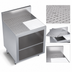 Thumbnail image #3 for Royal Series Underbar Glass Rack Storage Unit with Flat Drainboard Top, Middle Shelf and Cutting Board, 24 x 24 Inches