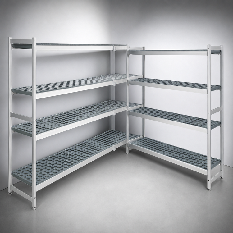 Product image #3 for Fermod Fermostock 4-Tier Corner Expansion Kit for Polymer Shelving, 68W x 22D x 66H