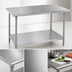 Thumbnail image #3 for Advance Tabco 48 Inch x 30 Inch 14-Gauge 304 Stainless Steel Work Table with Adjustable Undershelf