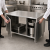 Thumbnail image #3 for BK Resources Dual-Access Stainless Steel Chef Table Cabinet Base with Hinged Doors, 36 x 30 x 34-3/4 Inches