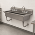 Thumbnail image #3 for Advance Tabco Wall Mounted Multiwash Hand Sink with 2 Gooseneck Faucets, 40 Inch Wide