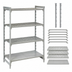 Thumbnail image #4 for Cambro Camshelving Premium Stationary Starter Unit, 21 x 54 x 64 Inch, 4-Shelf Vented and Solid Polymer Shelving