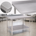 Thumbnail image #3 for Klinger's Trading Heavy Duty Stainless Steel Work Table with Backsplash and Undershelf, 30 x 24 x 38 Inches
