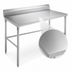 Thumbnail image #3 for Sapphire 48 Inch x 30 Inch Stainless Steel Open Base Work Table with 5 Inch Backsplash