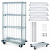 Thumbnail image #3 for Quantum Mobile Enclosure Cart with 4 Wire Shelves, Chrome Plated Finish, 60 x 24 x 70 Inches