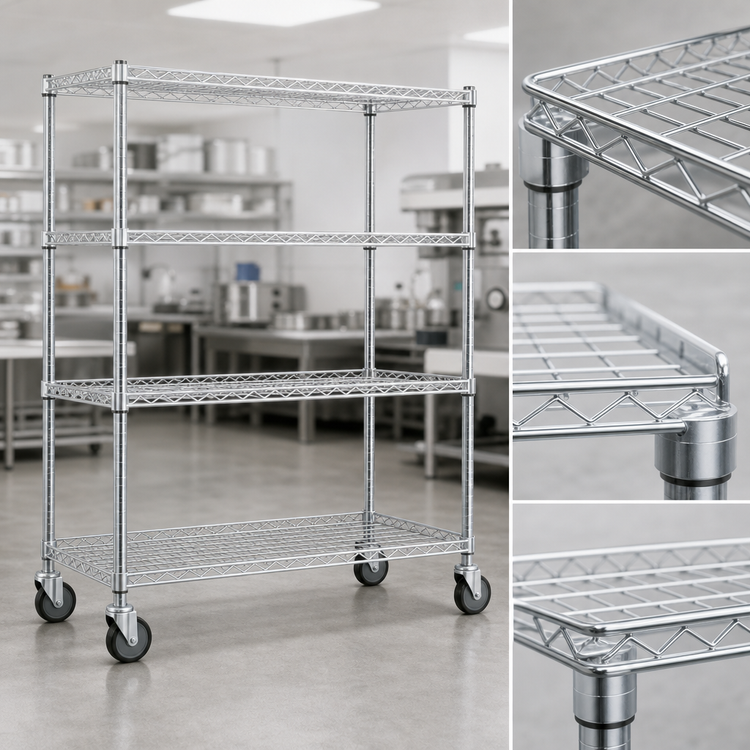 Product image #3 for EAGLEbrite 4-Tier 48 x 24 Inch Wire Dolly Truck with Zinc Finish and 5-Inch Poly Swivel Casters