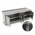 Thumbnail image #3 for John Boos 120-Inch x 24-Inch Stainless Steel Cabinet Base Work Table with Hinged Doors and 1-1/2-Inch Rear Riser