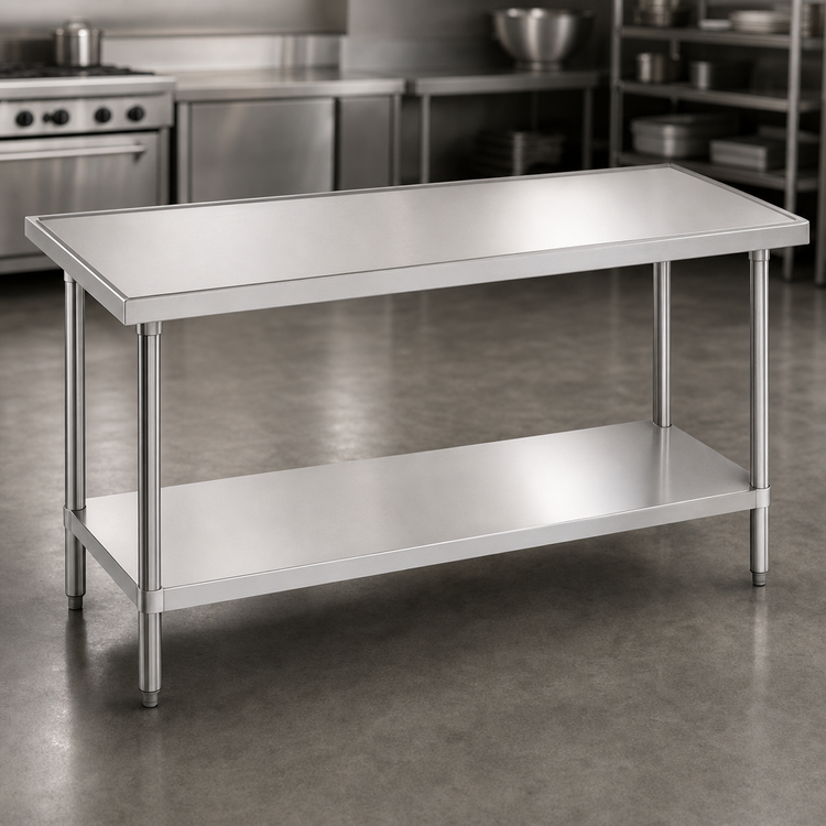 Product image #3 for Advance Tabco VSS-309 108-Inch x 30-Inch Stainless Steel Work Table with Undershelf