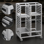 Thumbnail image #3 for Channel Manufacturing 420A3 Double-Section Aluminum Cafeteria Tray Rack, 30-Tray, Side-Load, 2-Inch Spacing, 18 x 26-Inch Trays