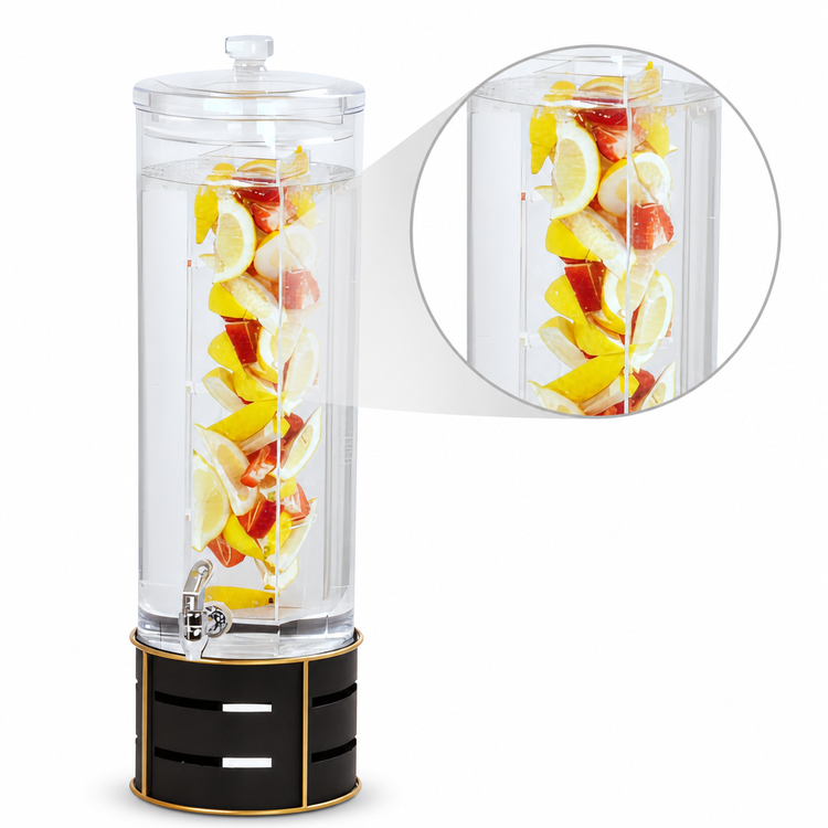 Product image #3 for Cal-Mil Empire Round Single Beverage Dispenser with Infusion Chamber, Black, 10-1/2 Inch Dia. x 24 Inch H